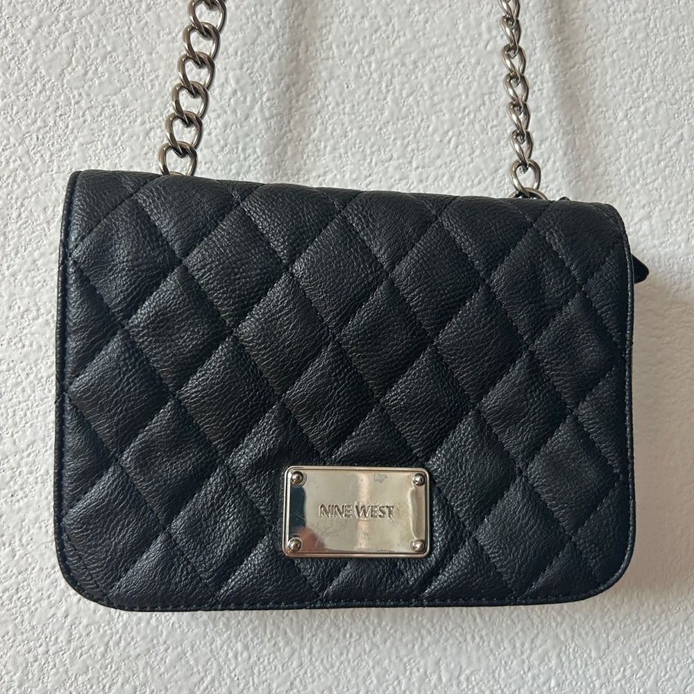 Nine West Black Dual Compartment Crossbody Purse